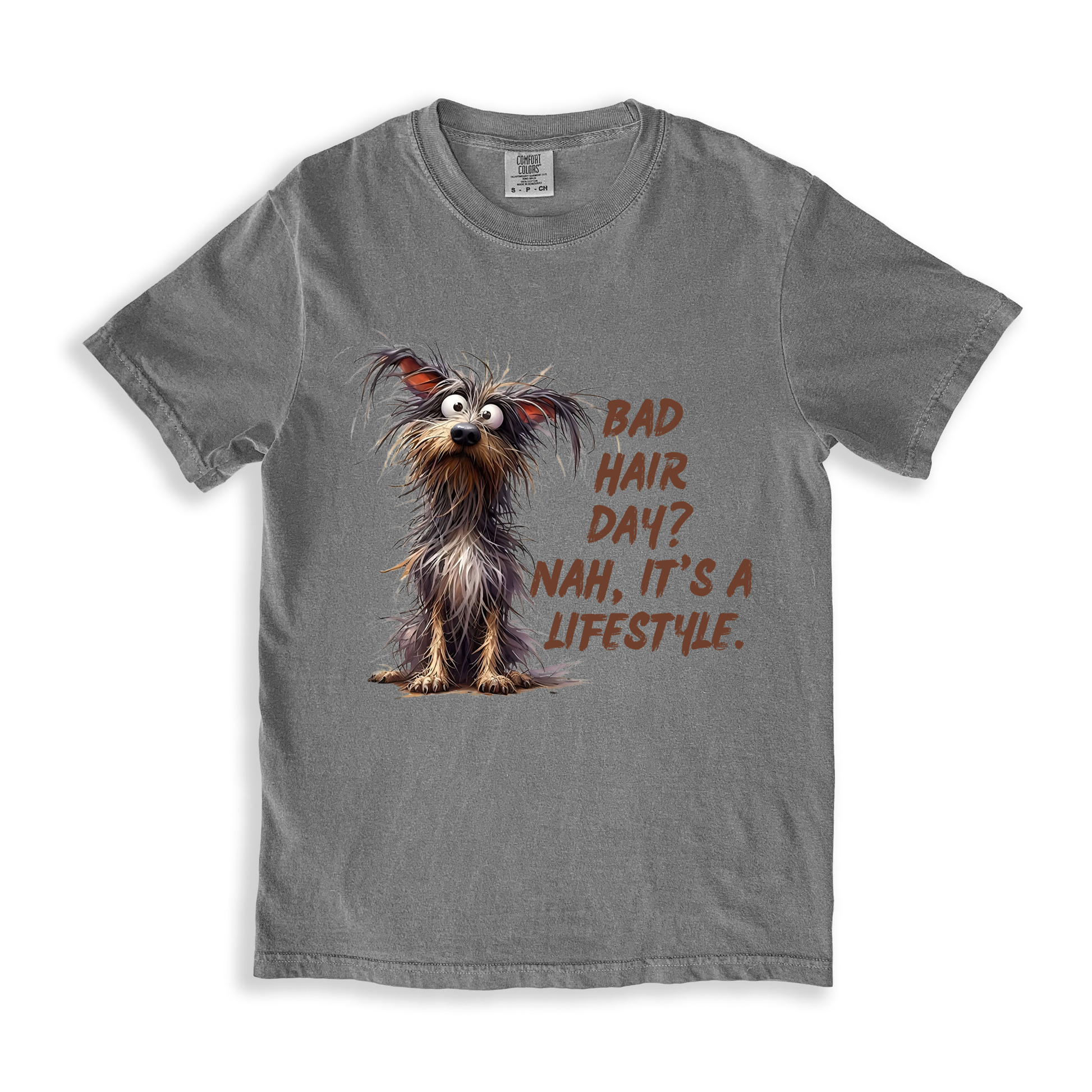 Bad Hair Day T-shirt - Grey
