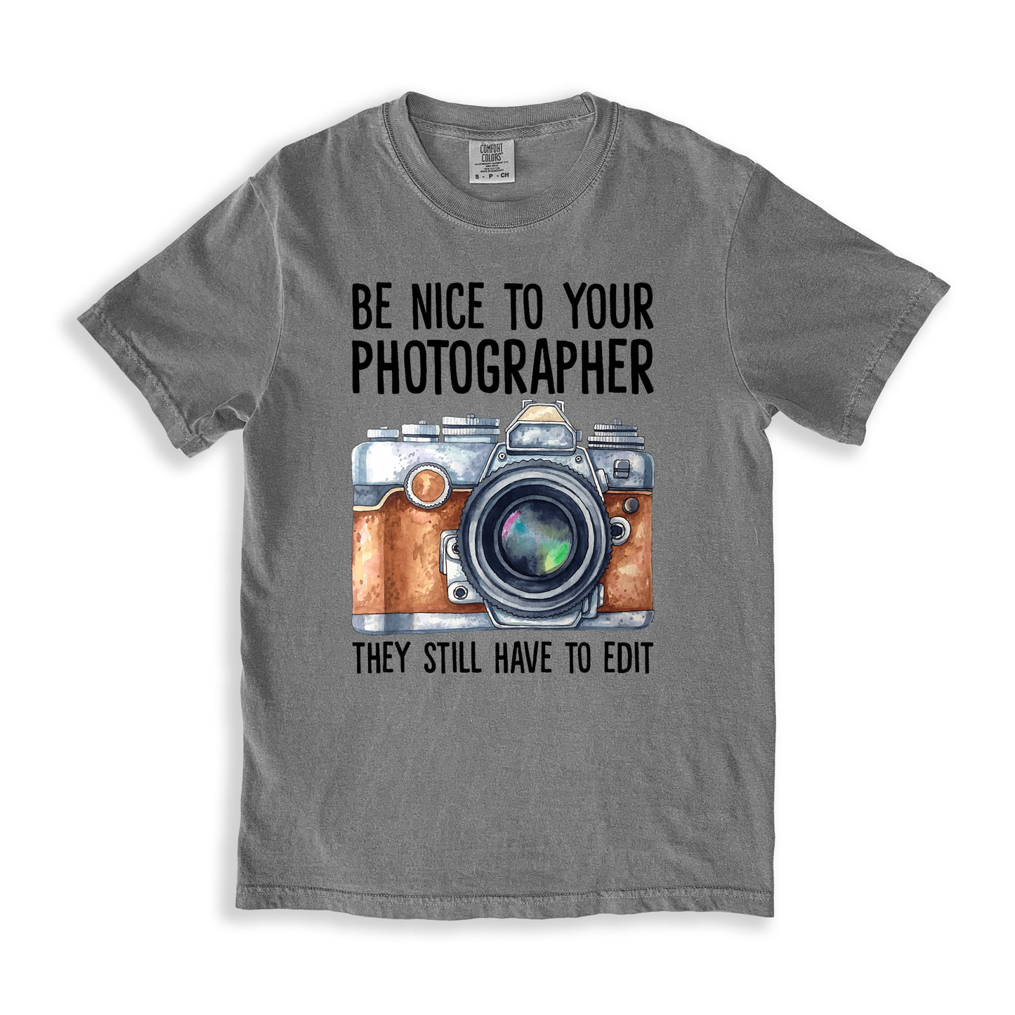 Be Nice To Your Photographer T-shirt - Grey