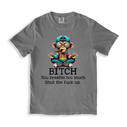 Bitch You Breathe Too Much Shut The Fuck Up T-shirt - Grey