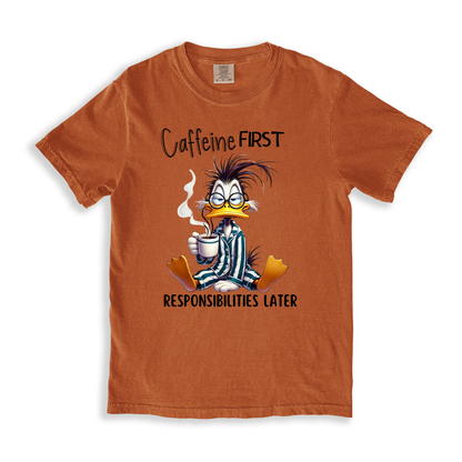 Caffeine First T-shirt - Yam
