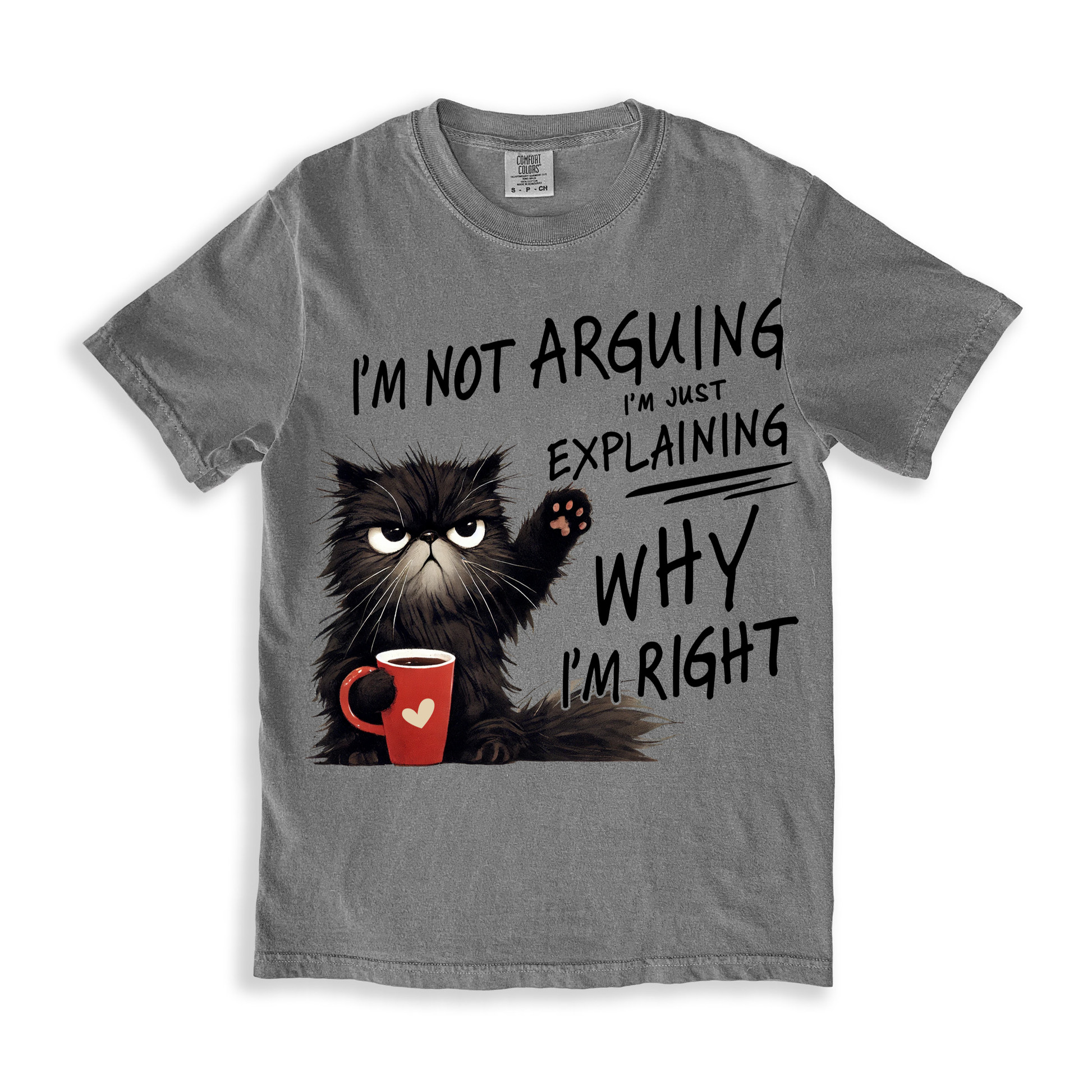 Cat I'm Not Arguing T-shirt - Grey