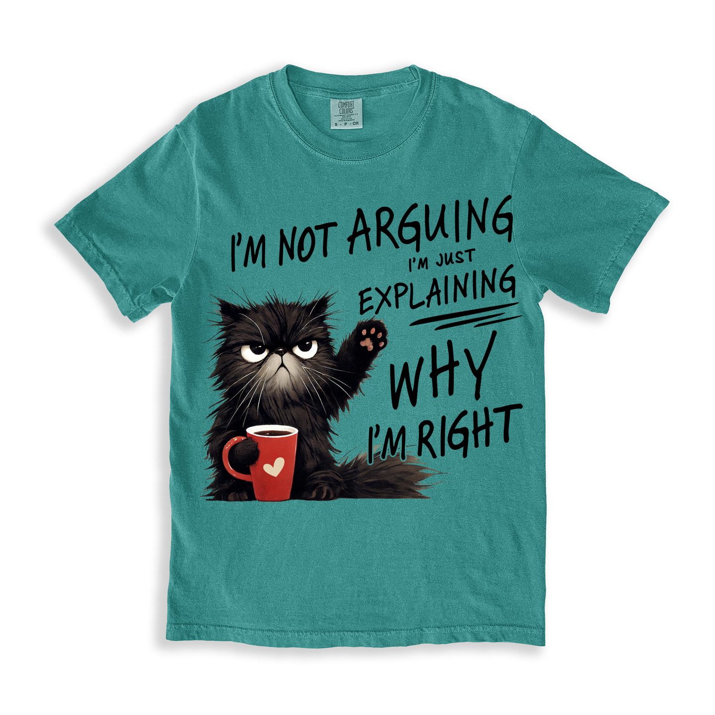 Cat I'm Not Arguing T-shirt - SeaFoam