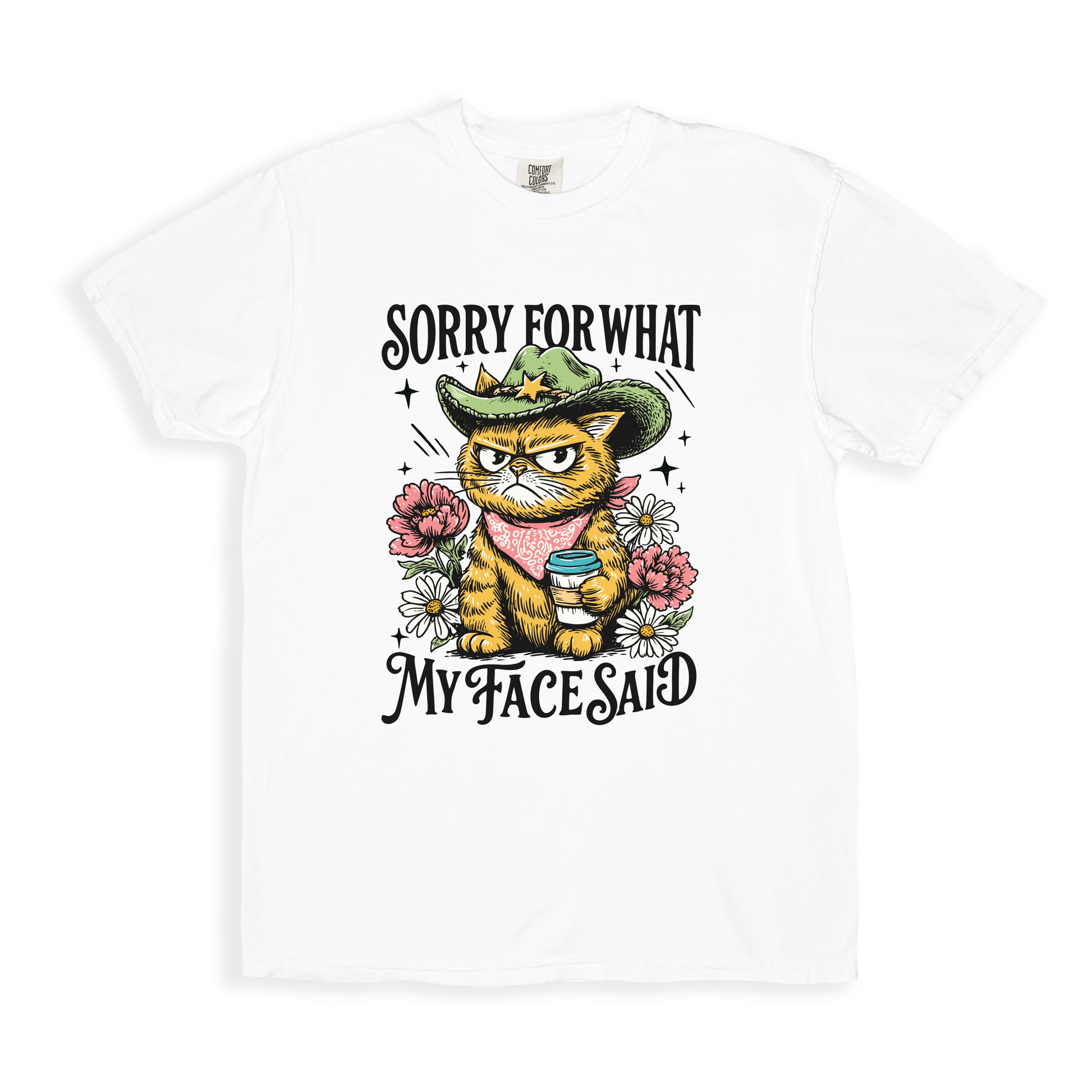 Cat Sorry For What T-shirt - White