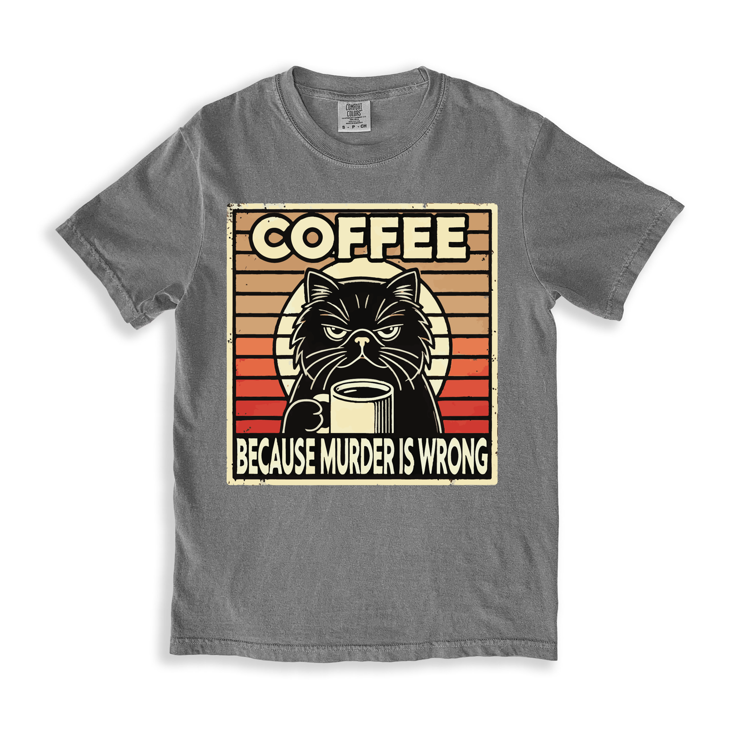 Coffee Because Murder Is Wrong T-shirt - Grey