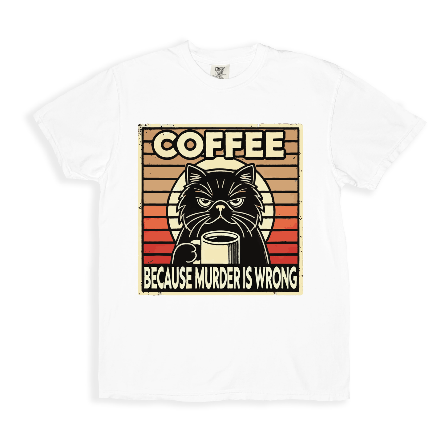 Coffee Because Murder Is Wrong T-shirt - White