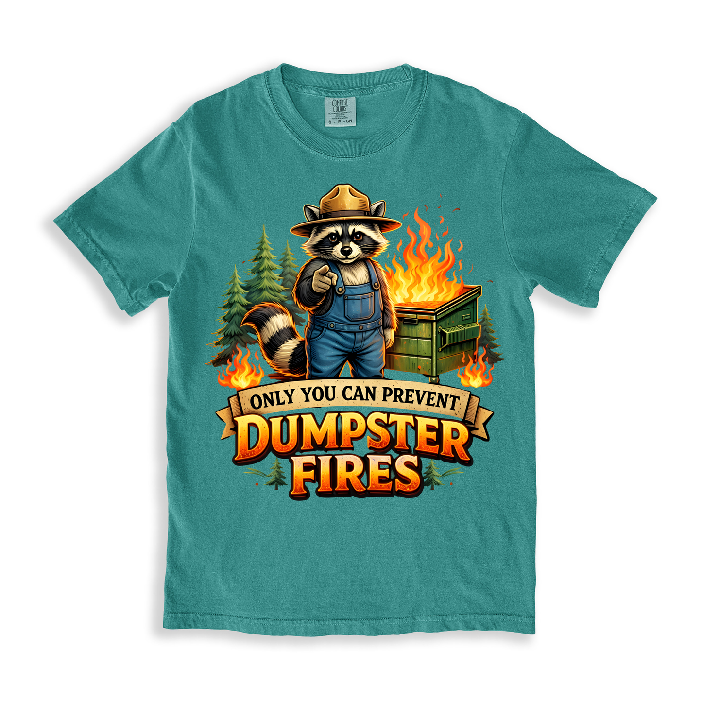 Dumpster Fires T-shirt - SeaFoam