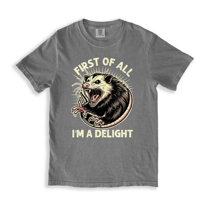First Of All I_m A Delight 4 T-shirt - Grey