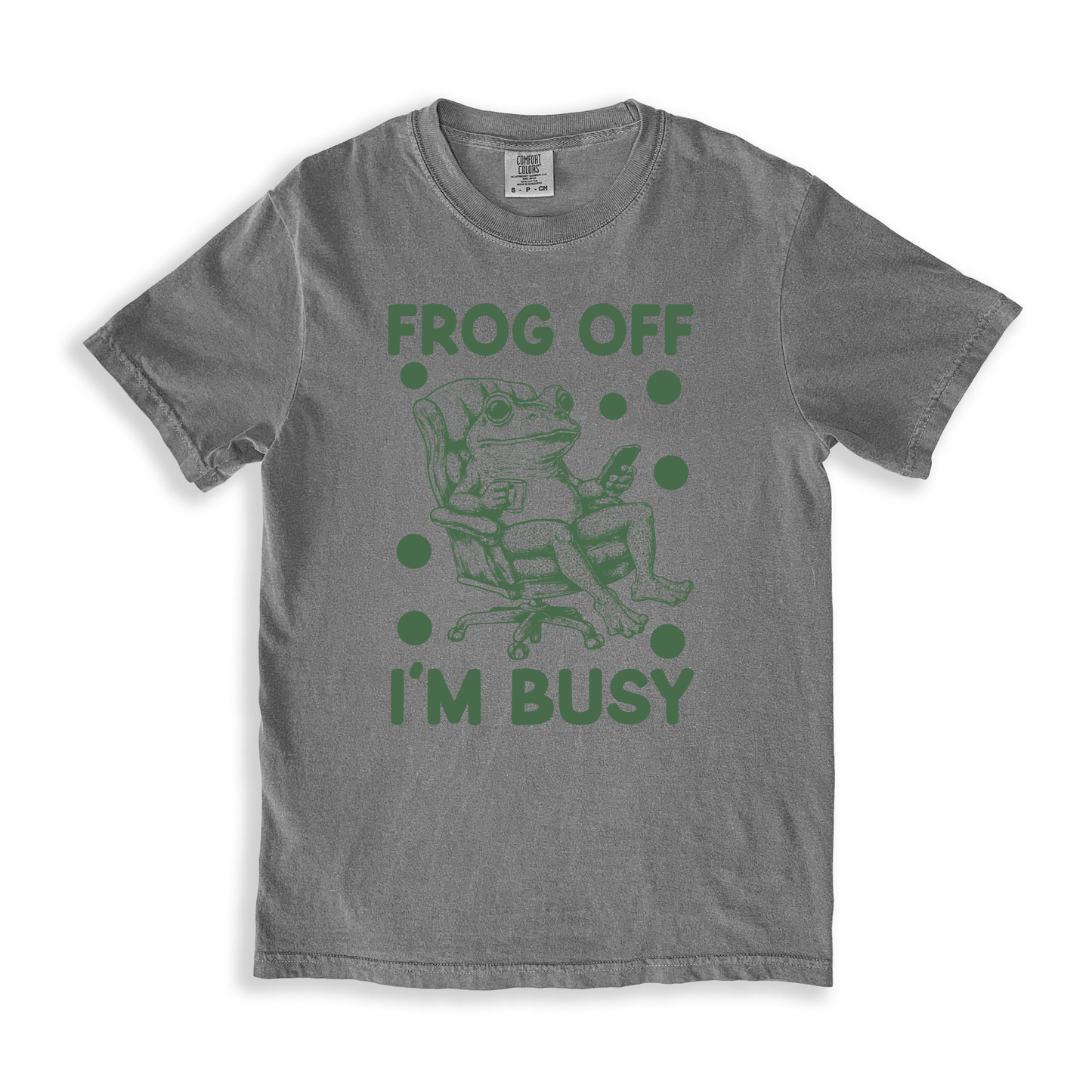 Frog Off I_m Busy T-shirt - Grey