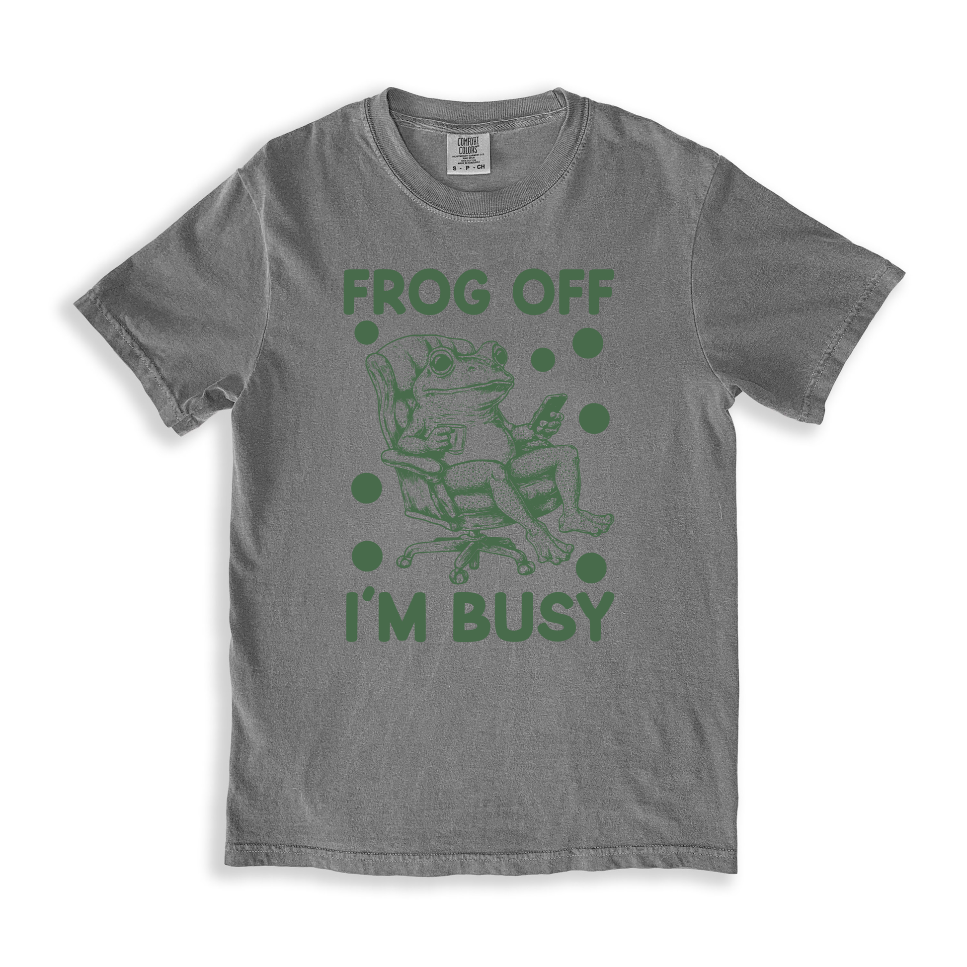 Frog Off I_m Busy T-shirt - Grey