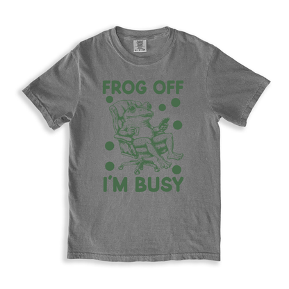 Frog Off I_m Busy T-shirt - Grey