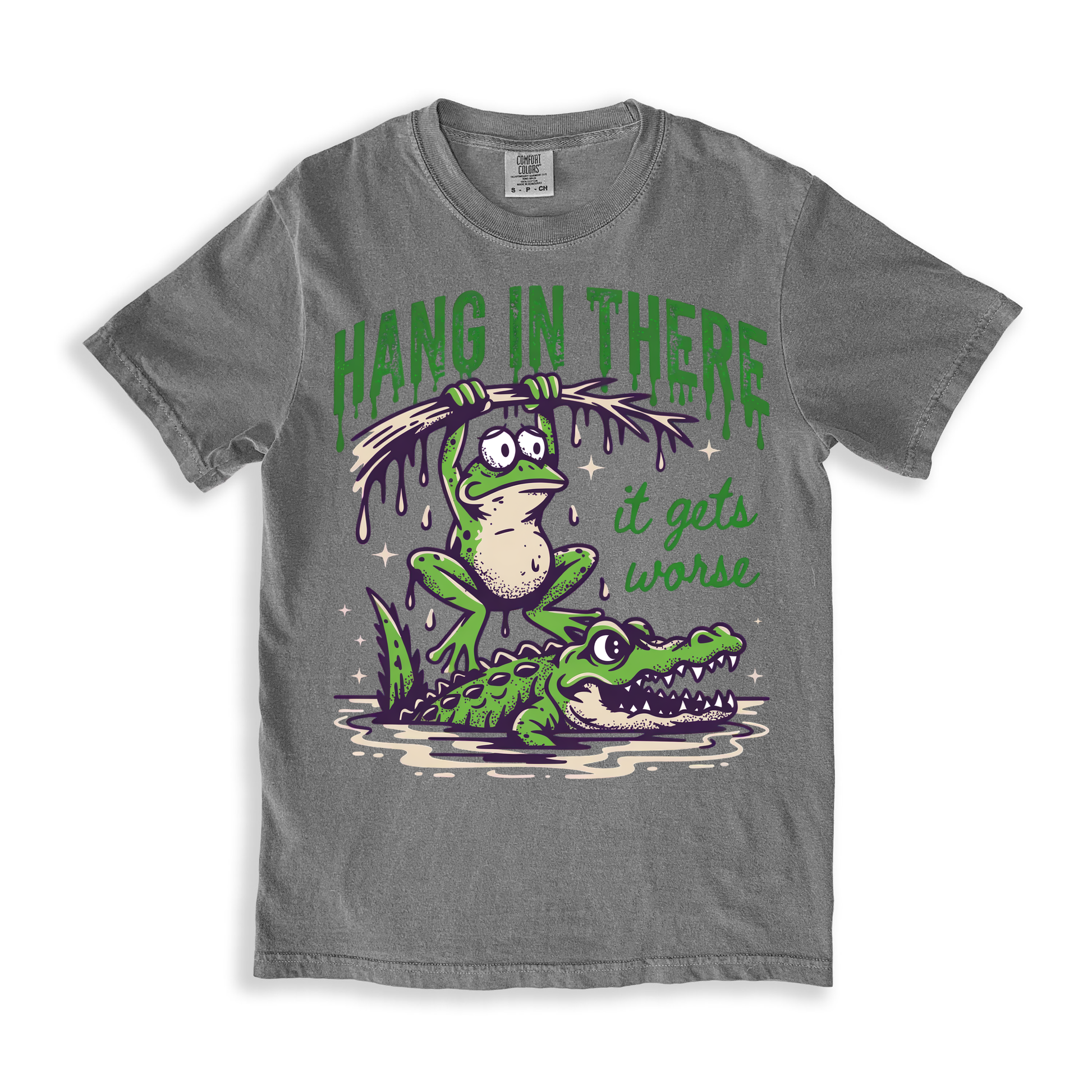 Hang In There It Gets Worse T-shirt - Grey
