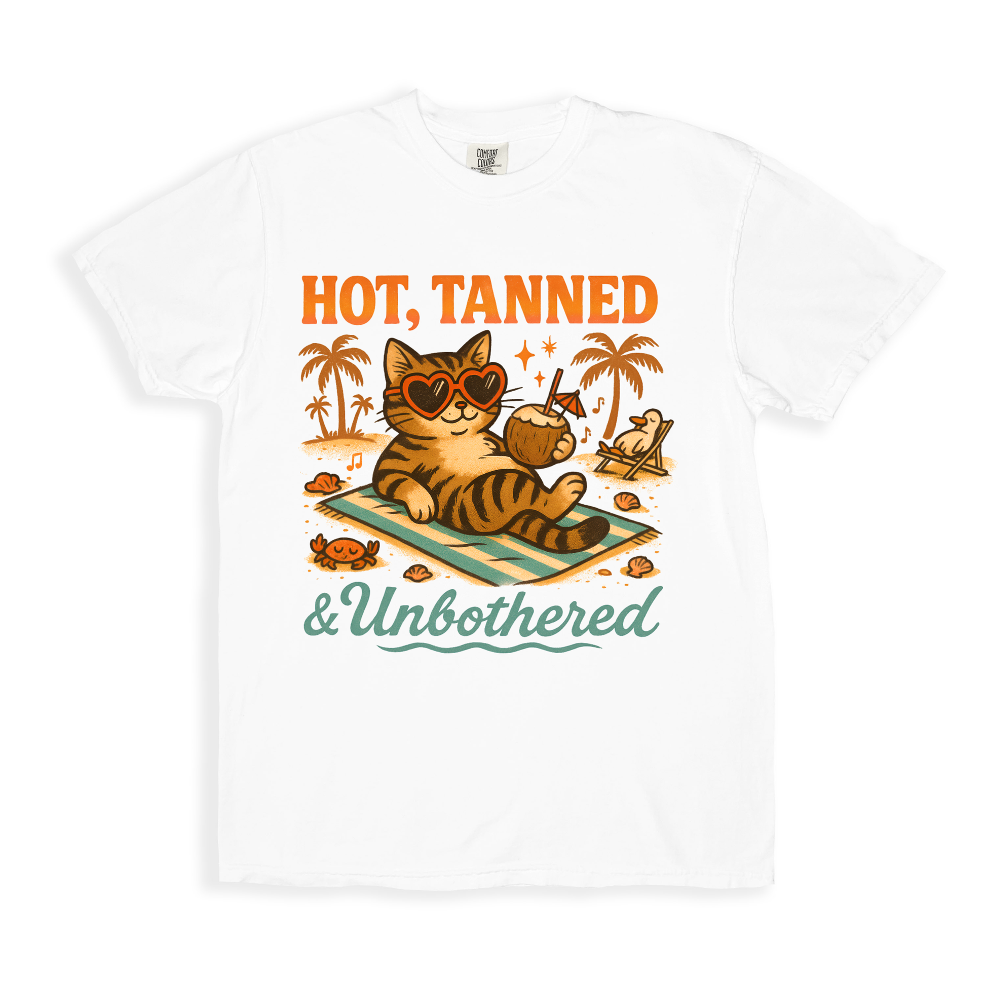 Hot, Tanned Unbothered_cropped T-shirt - White