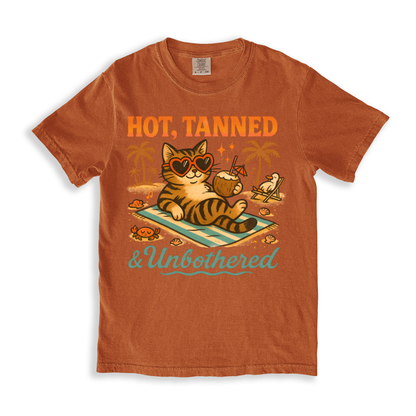 Hot, Tanned Unbothered_cropped T-shirt - Yam