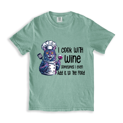 I Cook With Wine T-shirt - Bay