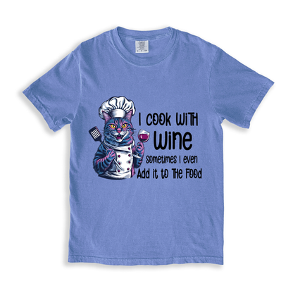 I Cook With Wine T-shirt - BlueJean