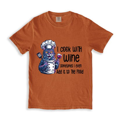 I Cook With Wine T-shirt - Yam