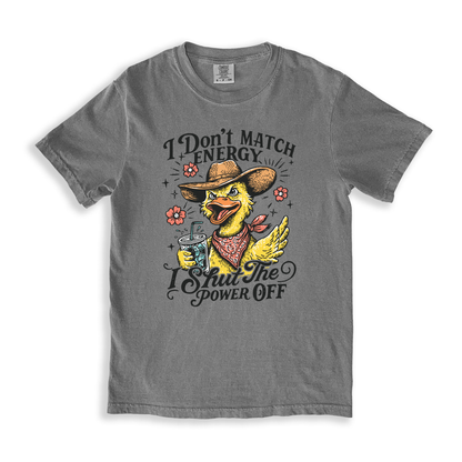 I Don_t Match Energy T-shirt - Grey