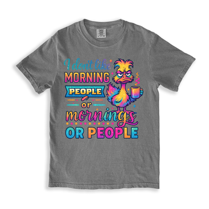 I Dont Like Morning People Or Mornings T-shirt - Grey