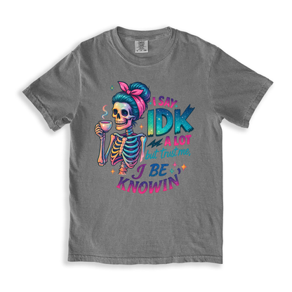 I Say Idk T-shirt - Grey