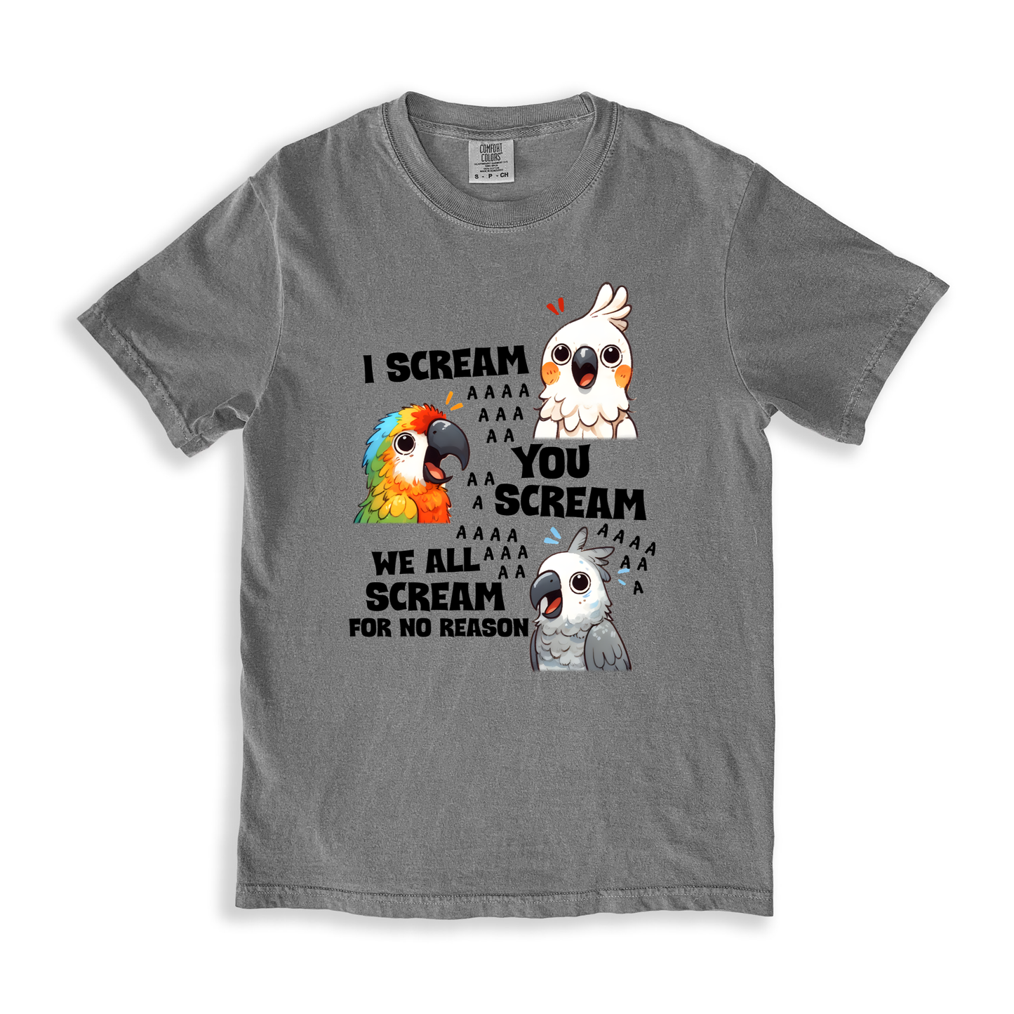I Scream You Scream We All Scream For No Reason T-shirt - Grey