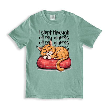 I Slept Through All My Alarms T-shirt - Bay