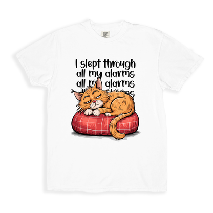 I Slept Through All My Alarms T-shirt - White