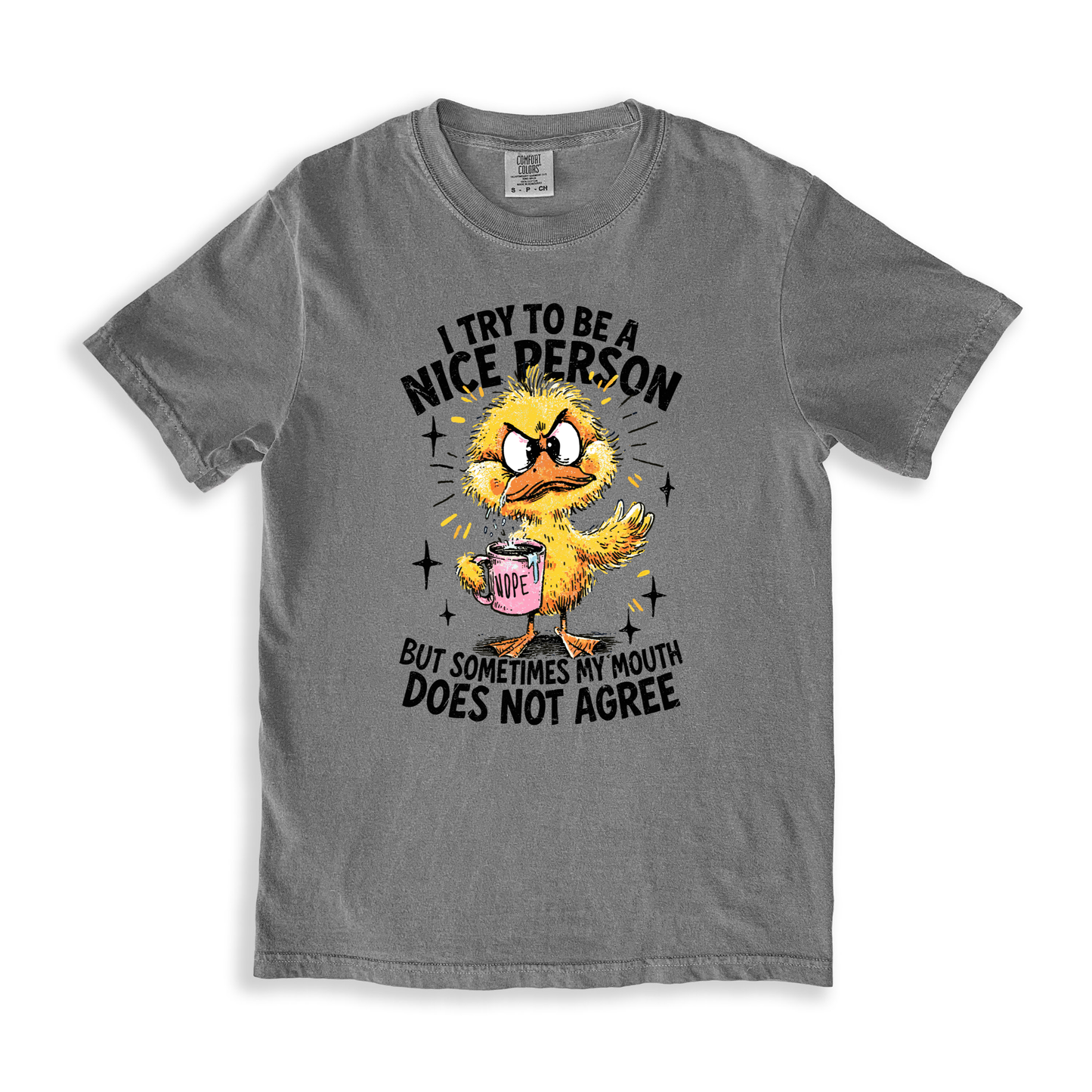 I Try To Be A Nice Person T-shirt - Grey
