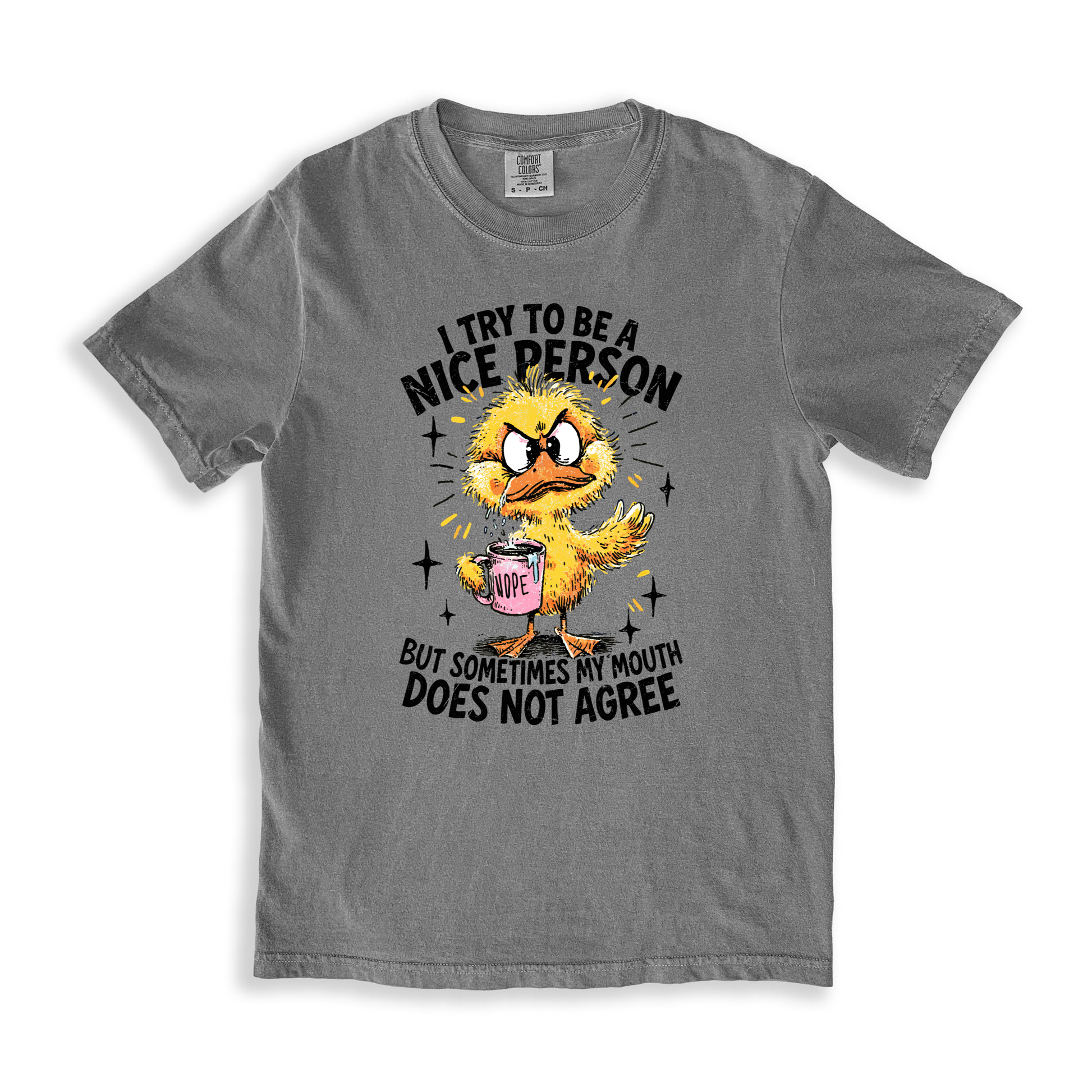 I Try To Be A Nice Person T-shirt - Grey