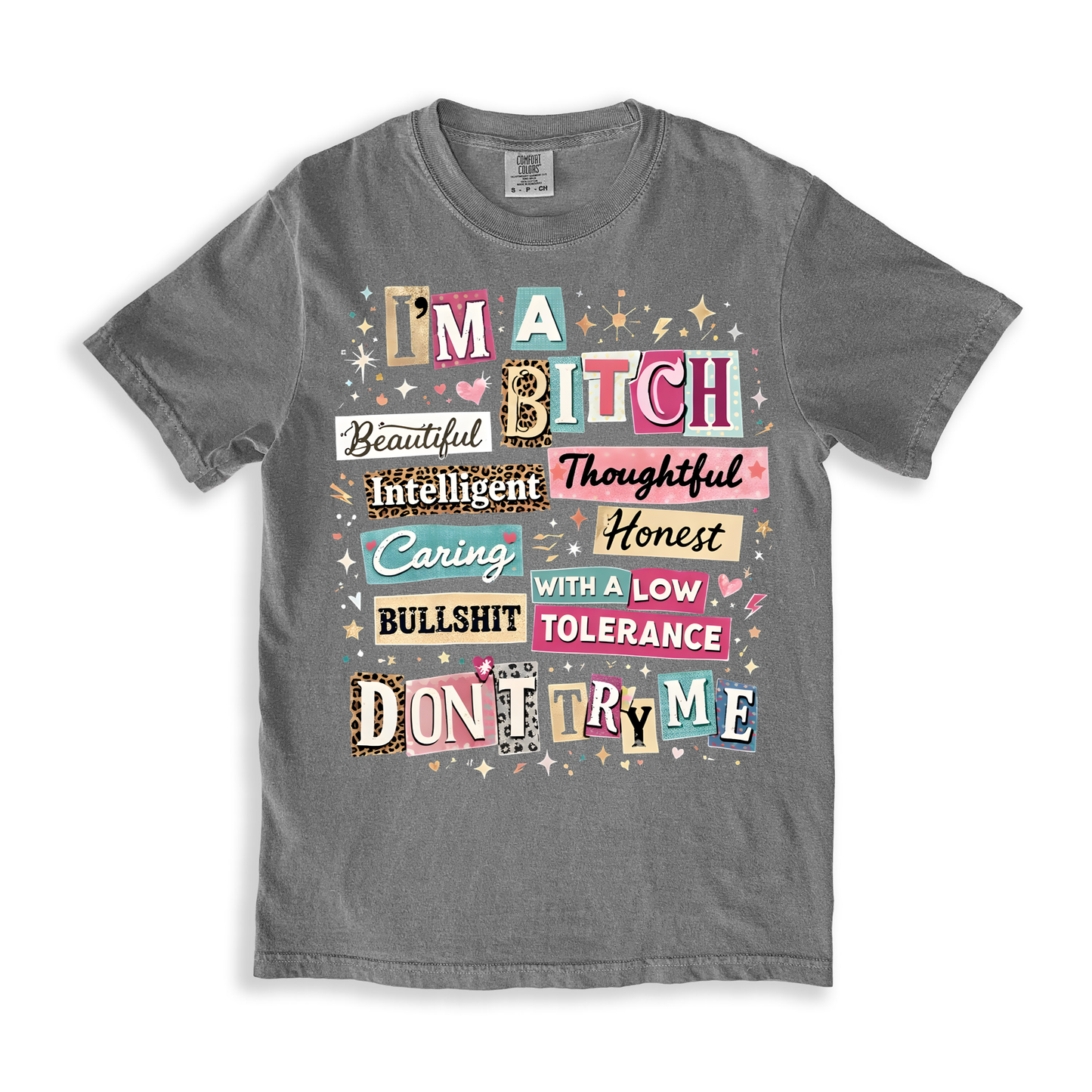 I'm A Beatiful Bitch T-shirt - Grey