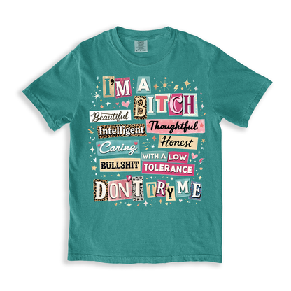 I'm A Beatiful Bitch T-shirt - SeaFoam
