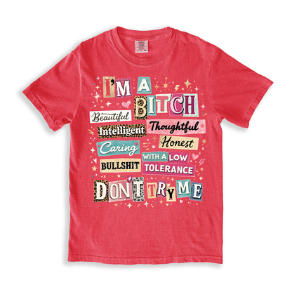 I'm A Beatiful Bitch T-shirt - Watermelon