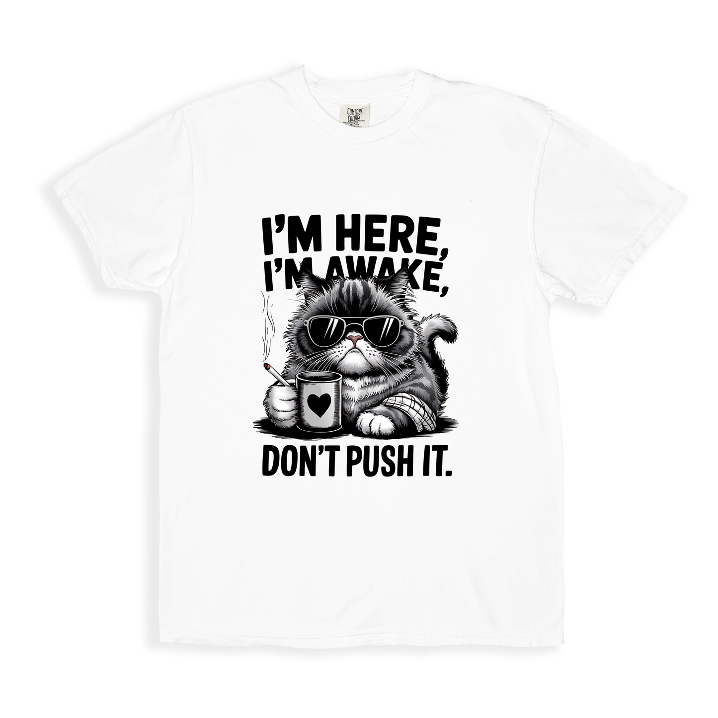 I_m Here I_m Awake Don_t Push It(1) T-shirt - White