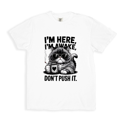 I_m Here I_m Awake Don_t Push It(1) T-shirt - White