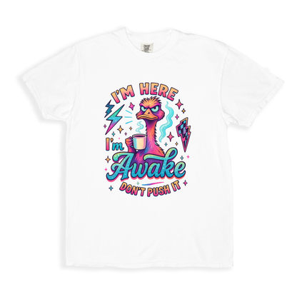 I_m Here I_m Awake Don_t Push It 2 T-shirt - White