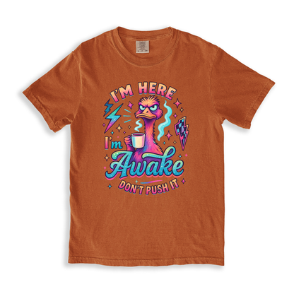 I_m Here I_m Awake Don_t Push It 2 T-shirt - Yam