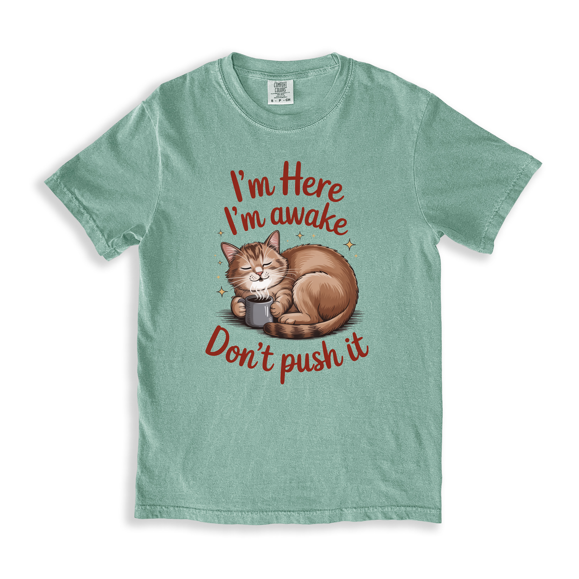 I_m Here I_m Awake Don_t Push It T-shirt - Bay