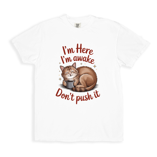I_m Here I_m Awake Don_t Push It T-shirt - White