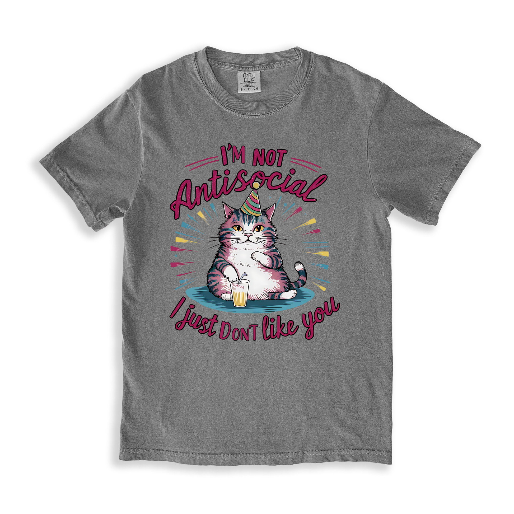 I_m Not Antisocial T-shirt - Grey