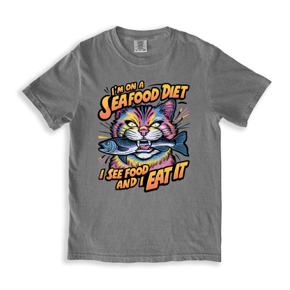 I_m On A Seafood Diet I See Food And I Eat It T-shirt - Grey