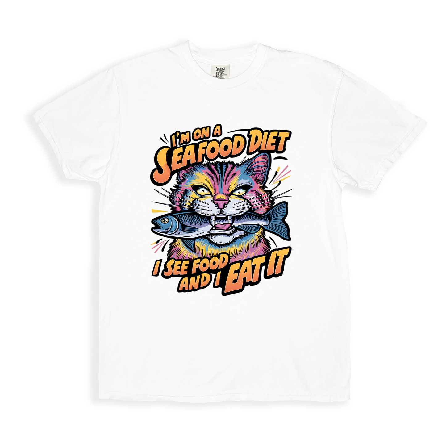 I_m On A Seafood Diet I See Food And I Eat It T-shirt - White