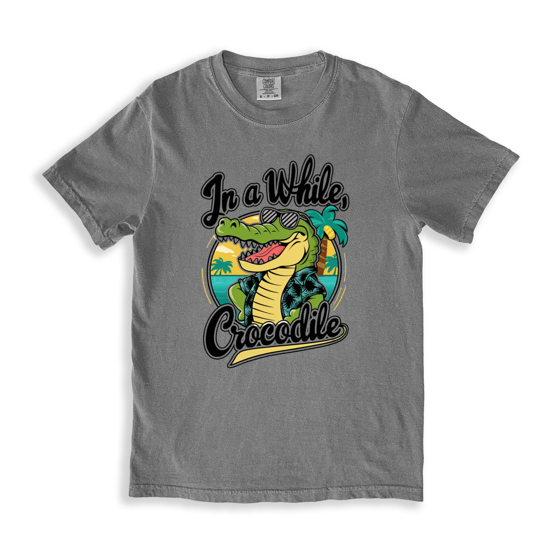 In A While, Crocodile T-shirt - Grey