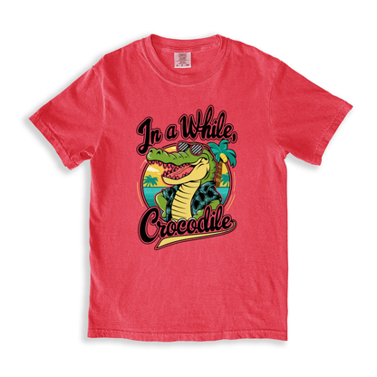 In A While, Crocodile T-shirt - Watermelon