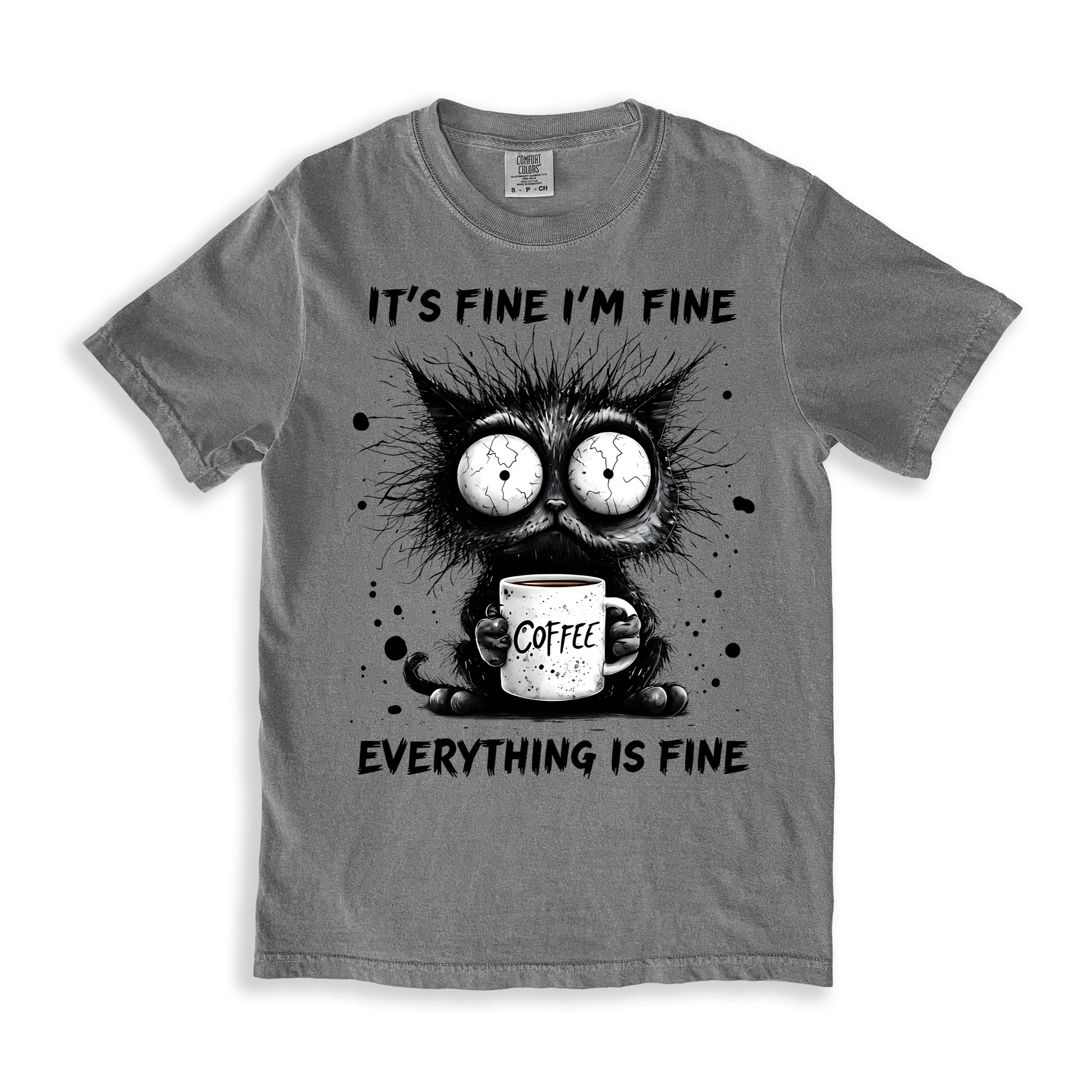 It's Fine I'm Fine T-shirt - Grey