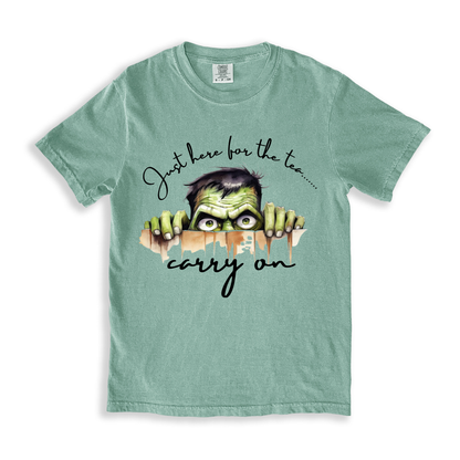 Just Here For The Tea Carry On T-shirt - Bay