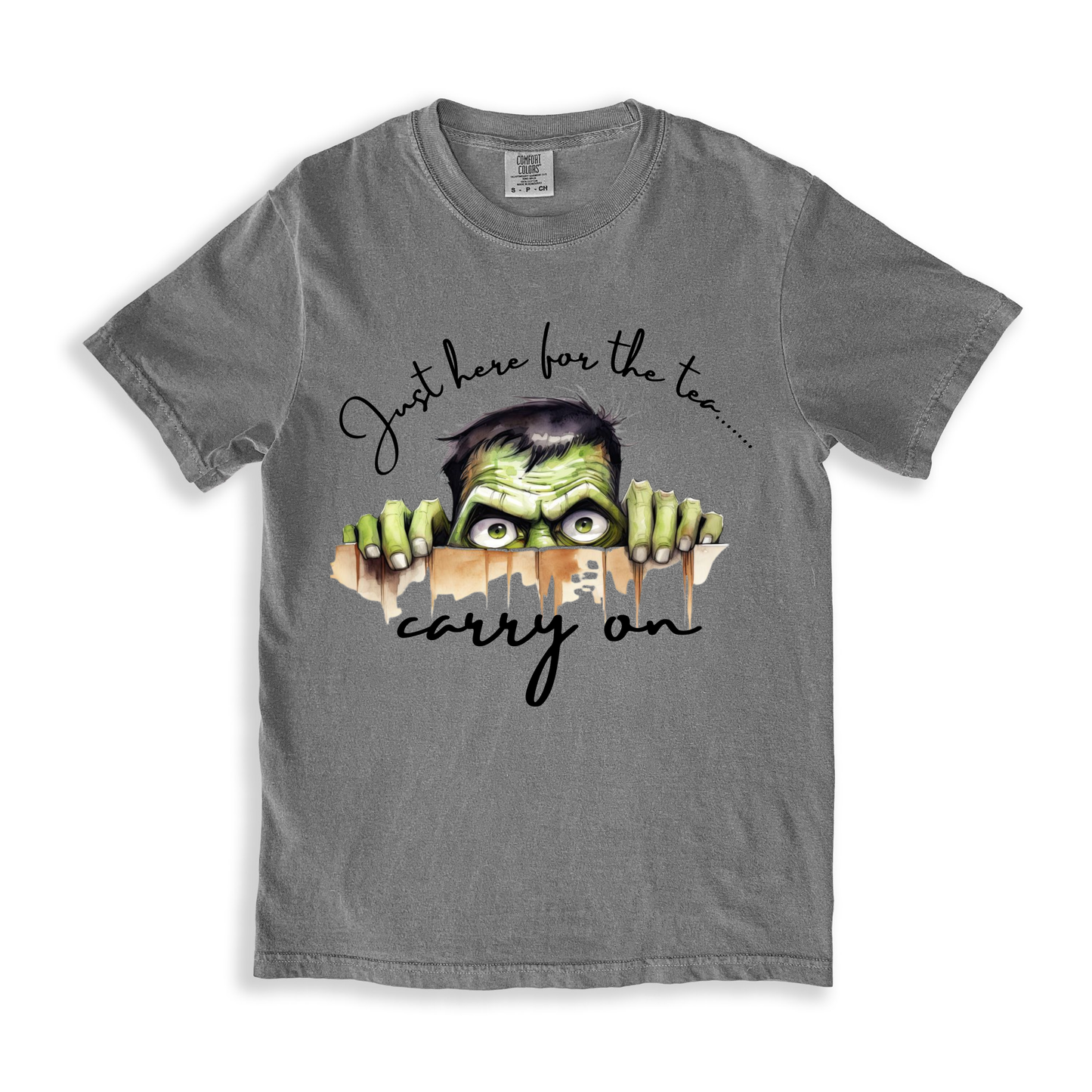 Just Here For The Tea Carry On T-shirt - Grey
