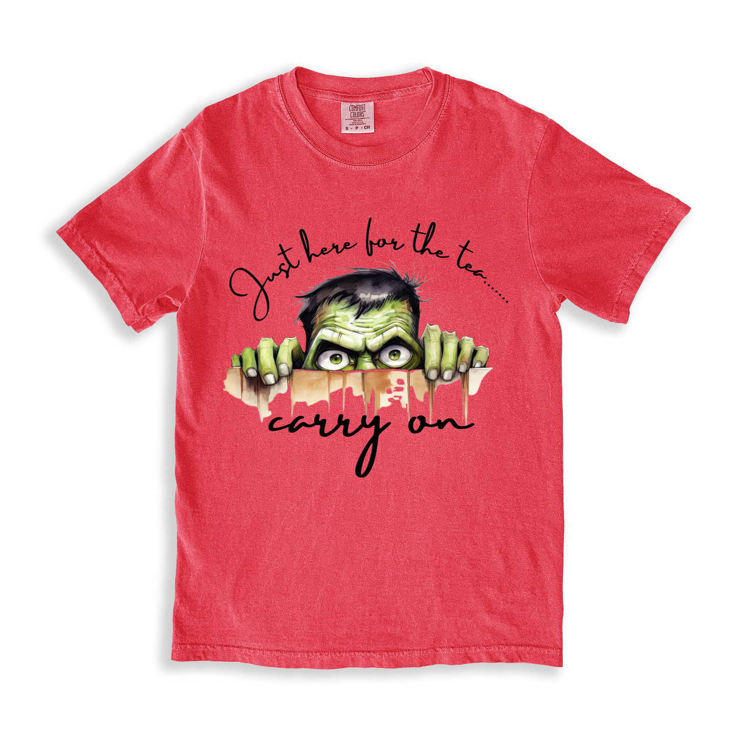 Just Here For The Tea Carry On T-shirt - Watermelon