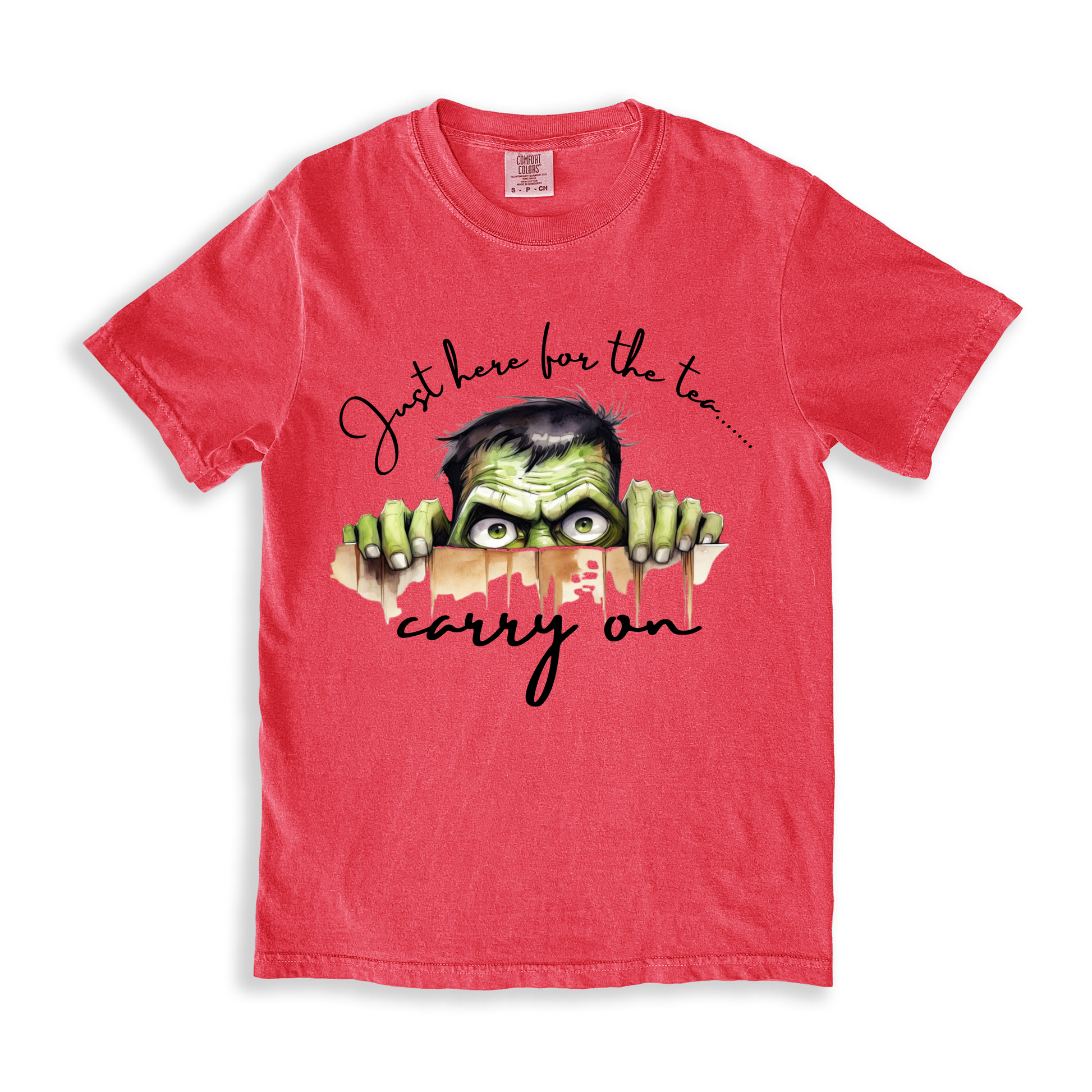 Just Here For The Tea Carry On T-shirt - Watermelon