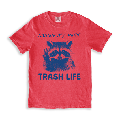 Living My Best Trash Life T-shirt - Watermelon