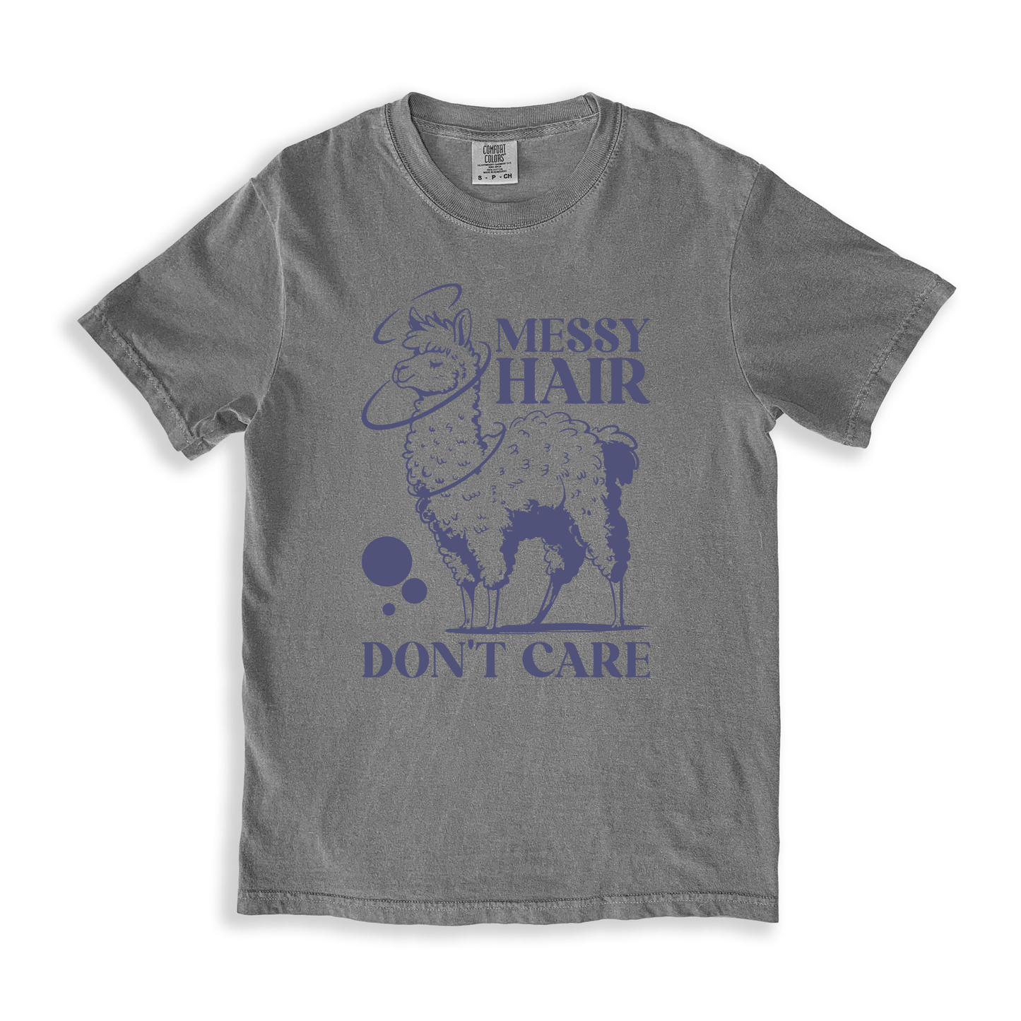 Messy Hair Don't Care 1 T-shirt - Grey