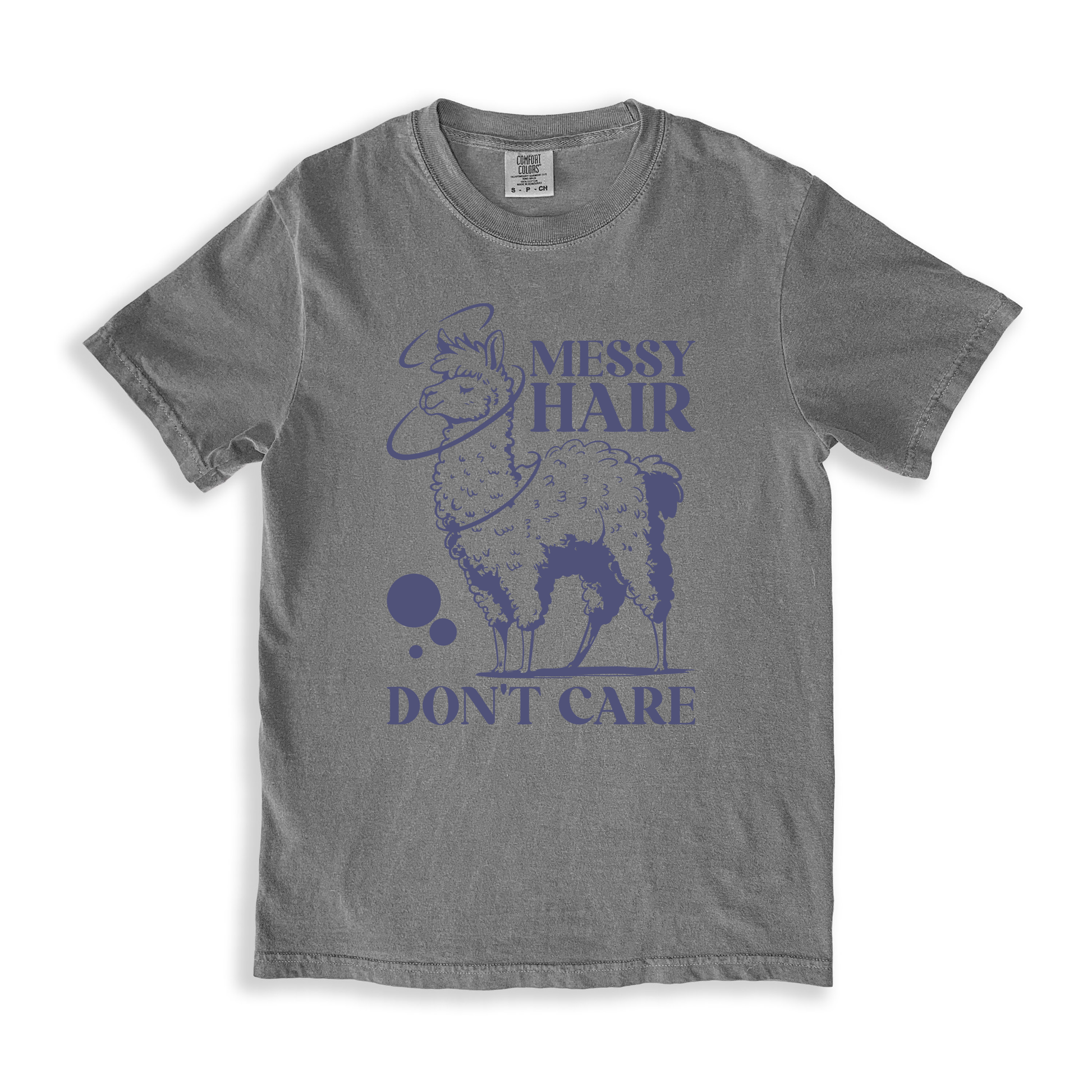 Messy Hair Don't Care 1 T-shirt - Grey